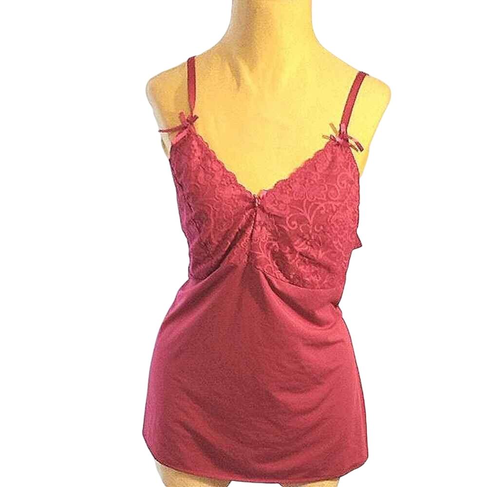 Avenue Body Babydoll‎ Camisole Top Plus Size 18 20 Lace Trim DARK PINK Coquette